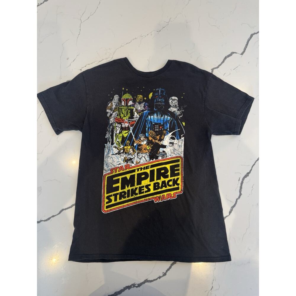 VTGStar Wars Empire Strikes Back Graphic T-Shirt Black Mens Medium M 100% Cotton